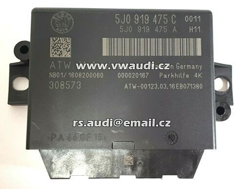 5J0 919 475 C  Valeo 308573 Skoda Yeti (5L) 2015 Parkovací modul řídicí jednotka