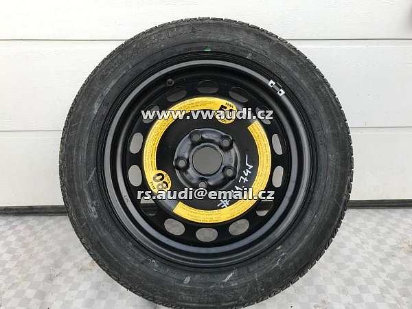 1K0 601 027 K R16 Brigestone 205 55 16 91V Ocelový ráfek rezerva na dojetí  VW GOLF 5 6 Touran Škoda Octavia Seat Altea 5x112 ET50 6,5 x 16
