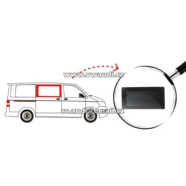 DOT27M3371AS3  VW Transporter T6, Multivan, California 2016 sklo okno do pravé posuvné dveře spolujezdec vzadu