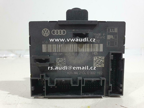 4G8 959 792E 2012 AUDI A6 ECU N/S/F Řídicí jednotka levých předních dveří 4G8959792E 4G8959792A