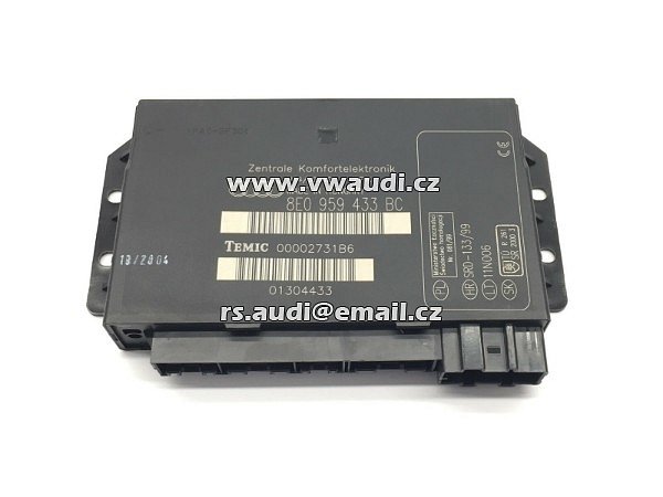 8E0 959 433 BC  Komfortní řídicí jednotka Audi A4 8E B6 8E0959433BC Komfortní modul Comfort Module