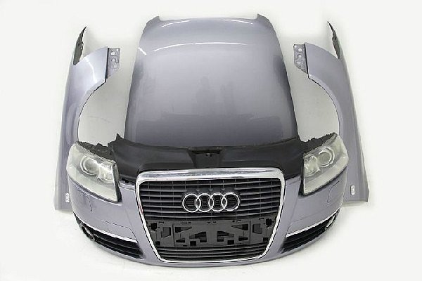  AUDI A6 4F 2006 3,0  TDI  KAPOTA , NÁRAZNÍK, ČELO, CHLADIČE ,BI-XENONY,  CHROM MASKA, ZÁMEK KAPOTY,