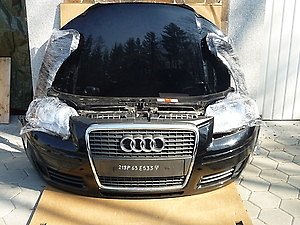  AUDI A3 8P 2,0 TDI  KAPOTA , NÁRAZNÍK, ČELO, CHLADIČE ,BI-XENONY,  CHROM MASKA, ZÁMEK KAPOTY,  