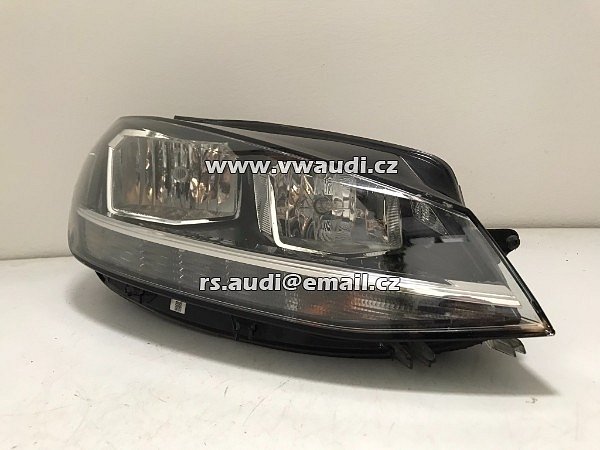 Přední světlo pravý Halogen + VW Golf 7 2017-2020