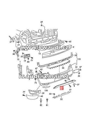 5K6 807 521 G  VW Golf 5 V Cabrio R32 GTI  n Spoiler 5k6807521g 9b9 zadní  nárazník 