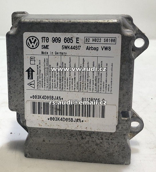 1T0 909 605 E   AIRBAG ECU 1T0909605E VW8 5WK44517