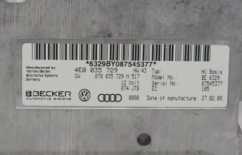 MMI Modul AUDI (A4 A5 A6 A8 Q7) 4E0035729 8T0035729N